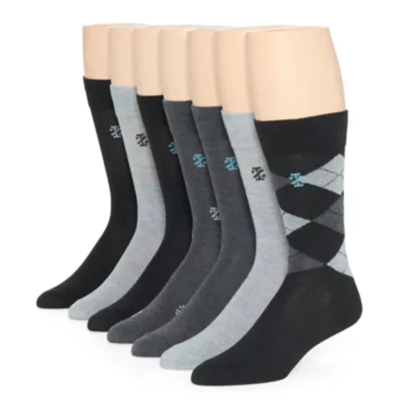 IZOD Dress Mens 7 Pair Crew Socks
