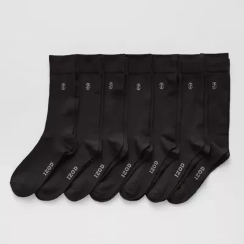 IZOD Dress Mens 7 Pair Crew Socks