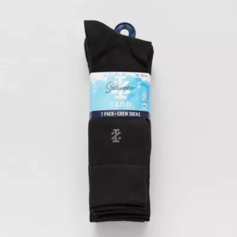 IZOD Dress Mens 7 Pair Crew Socks