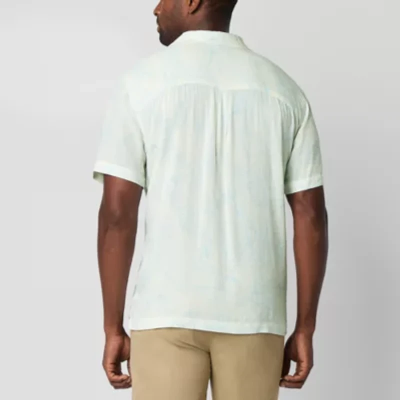 St. John's Bay Button-Down Mens Short Sleeve Camp Shirt