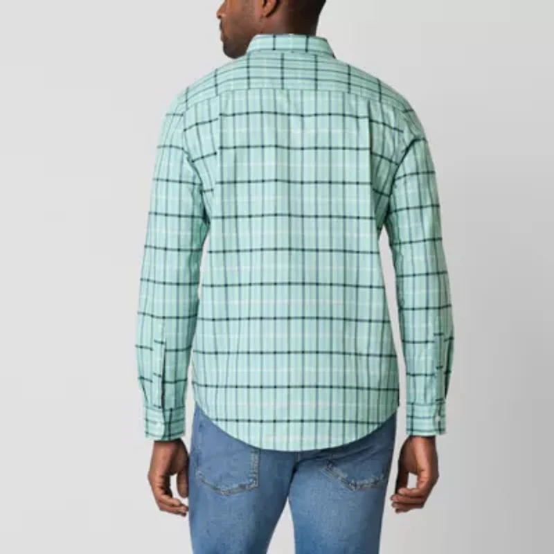 St. John's Bay Performance Oxford Mens Long Sleeve Classic Fit Button-Down Shirt
