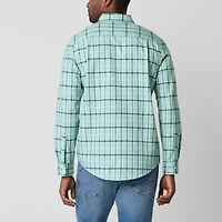 St. John's Bay Performance Oxford Mens Long Sleeve Classic Fit Button-Down Shirt