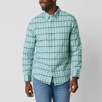 St. John's Bay Performance Oxford Mens Long Sleeve Classic Fit Button-Down Shirt