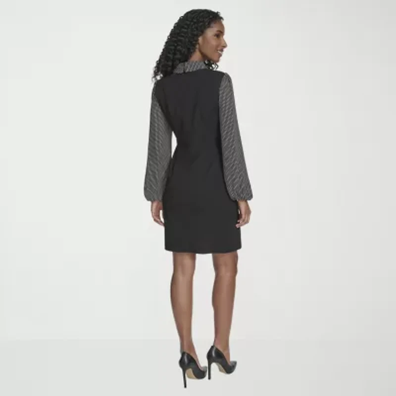 Marc New York Womens Long Sleeve Floral Shift Dress