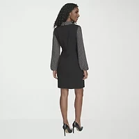 Marc New York Womens Long Sleeve Floral Shift Dress