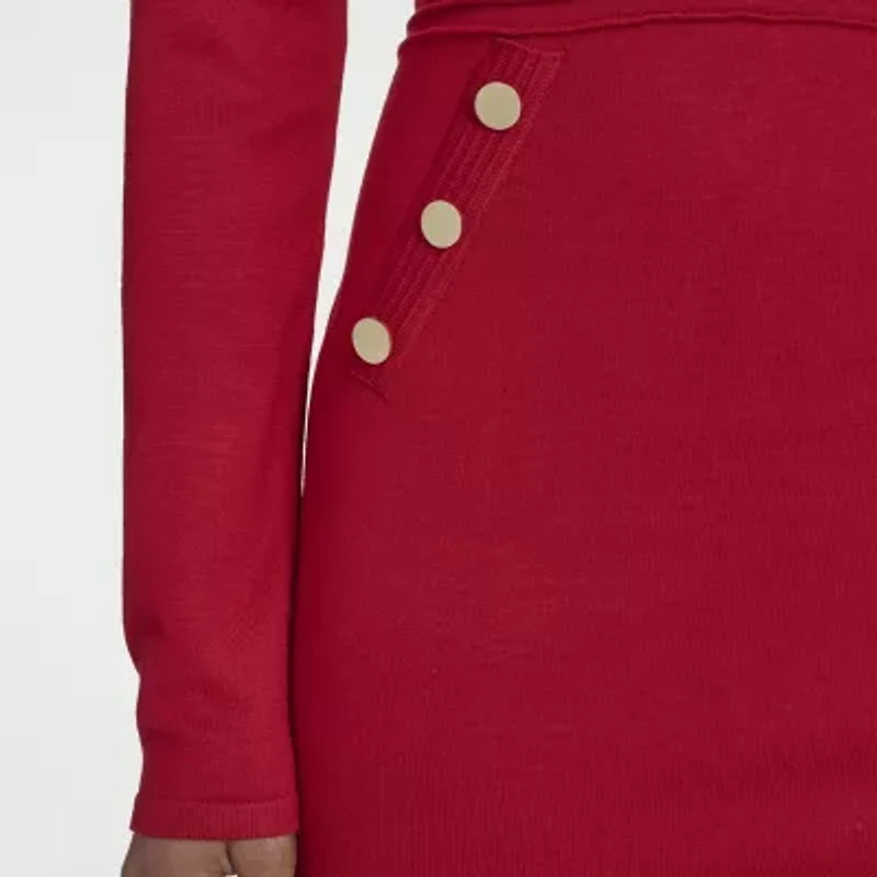 Marc New York Womens Long Sleeve Sheath Dress