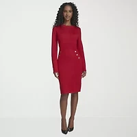 Marc New York Womens Long Sleeve Sheath Dress