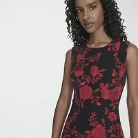 Marc New York Womens Sleeveless Floral Midi Fit + Flare Dress