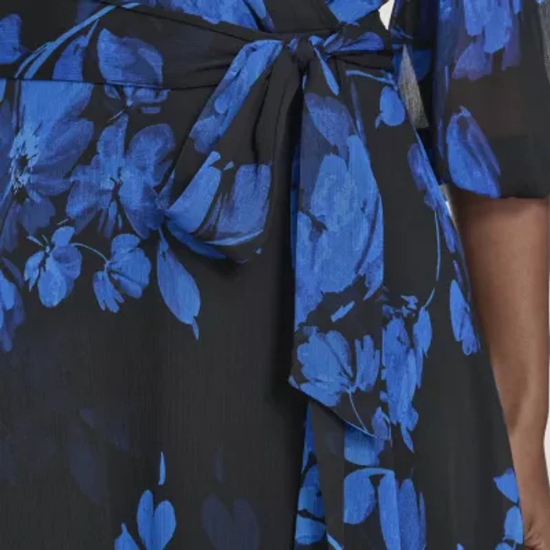 Marc New York Womens 3/4 Sleeve Midi Fit + Flare Dress