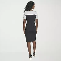 Marc New York Womens Short Sleeve Sheath Dress