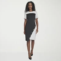 Marc New York Womens Short Sleeve Sheath Dress