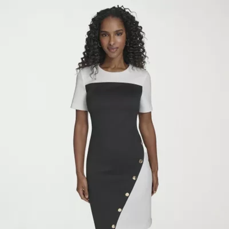 Marc New York Womens Short Sleeve Sheath Dress