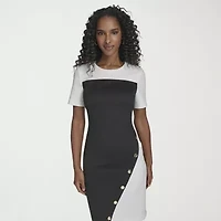 Marc New York Womens Short Sleeve Sheath Dress