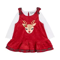 Rare Editions Baby Girls Plaid Dress Set