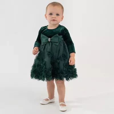 Rare Editions Baby Girls Long Sleeve A-Line Dress