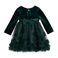 Rare Editions Baby Girls Long Sleeve A-Line Dress