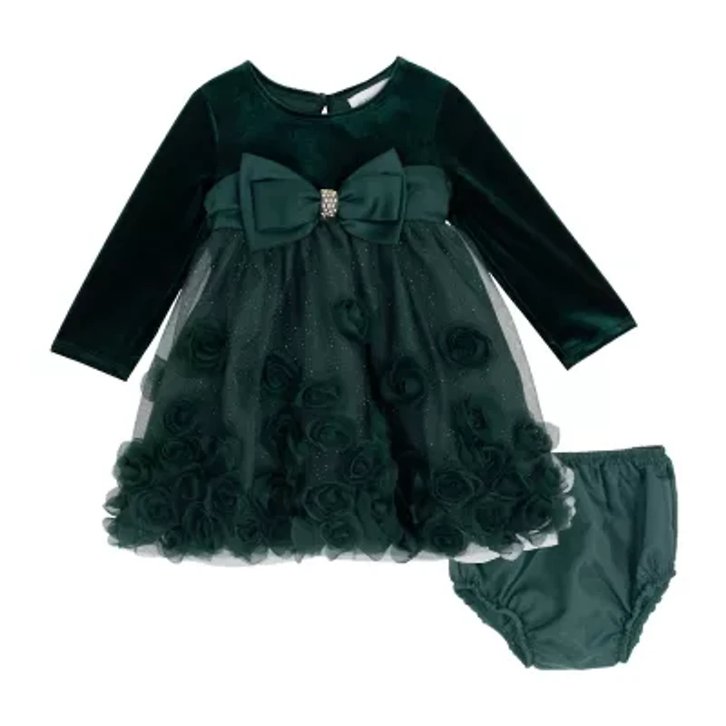 Rare Editions Baby Girls Long Sleeve A-Line Dress