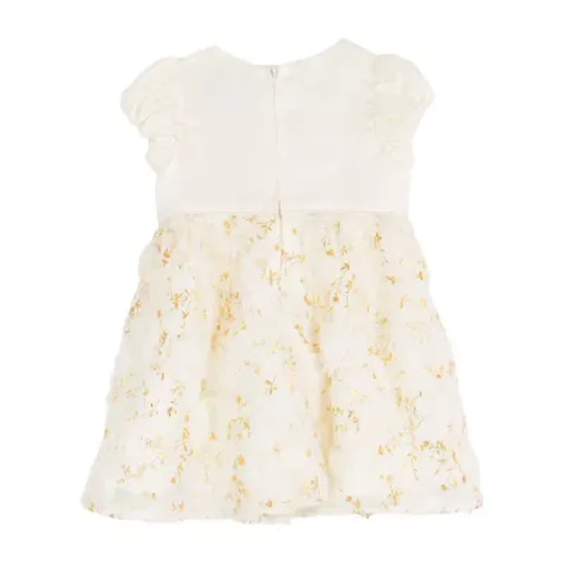 Rare Editions Baby Girls Short Sleeve Satin A-Line Dress