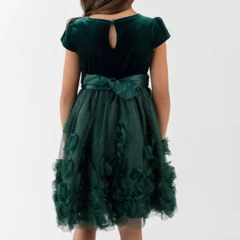 Rare Editions Toddler Girls Short Sleeve Fit + Flare Dress