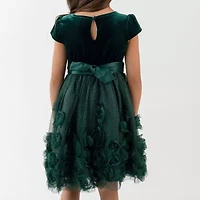 Rare Editions Toddler Girls Short Sleeve Fit + Flare Dress