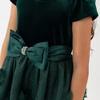 Rare Editions Toddler Girls Short Sleeve Fit + Flare Dress