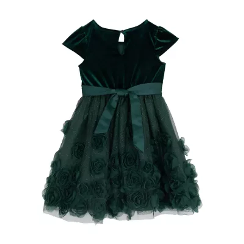 Rare Editions Toddler Girls Short Sleeve Fit + Flare Dress
