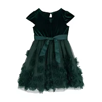 Rare Editions Toddler Girls Short Sleeve Fit + Flare Dress