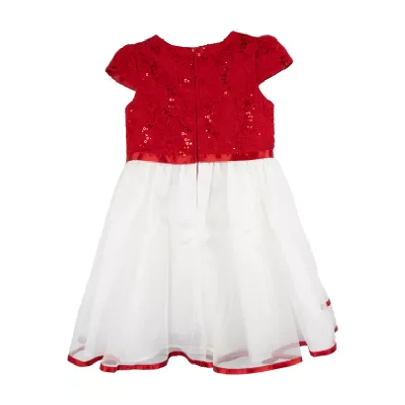 Rare Editions Toddler Girls Short Sleeve Cap A-Line Dress