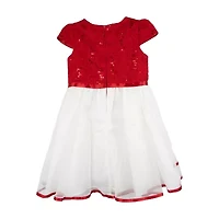 Rare Editions Toddler Girls Short Sleeve Cap A-Line Dress