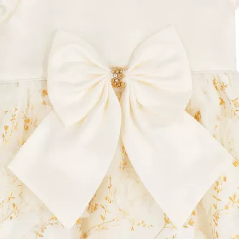 Rare Editions Toddler Girls Short Sleeve Cap Satin A-Line Dress