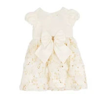 Rare Editions Toddler Girls Short Sleeve Cap Satin A-Line Dress