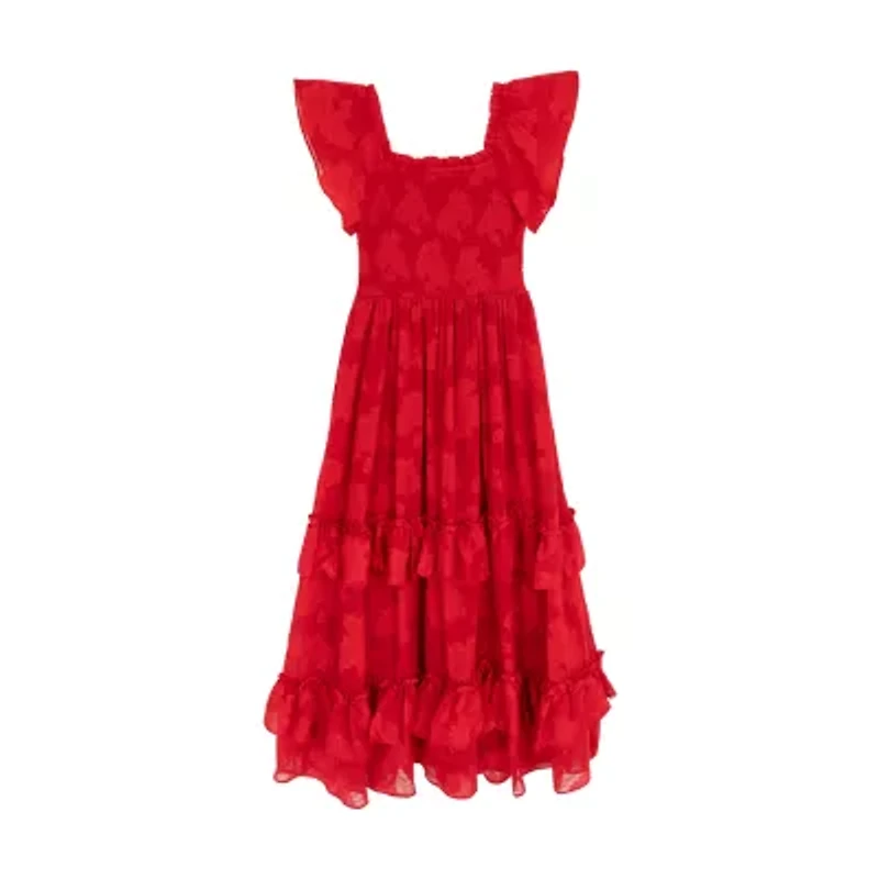 Rare Editions Big Kid Girls Short Sleeve Maxi Dress