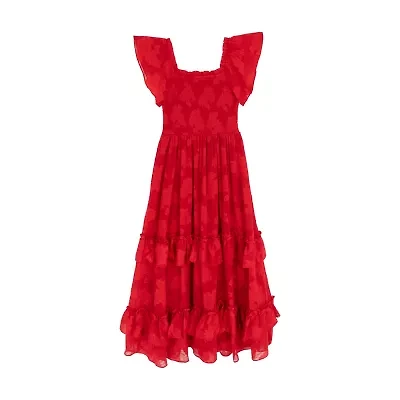 Rare Editions Big Kid Girls Short Sleeve Maxi Dress