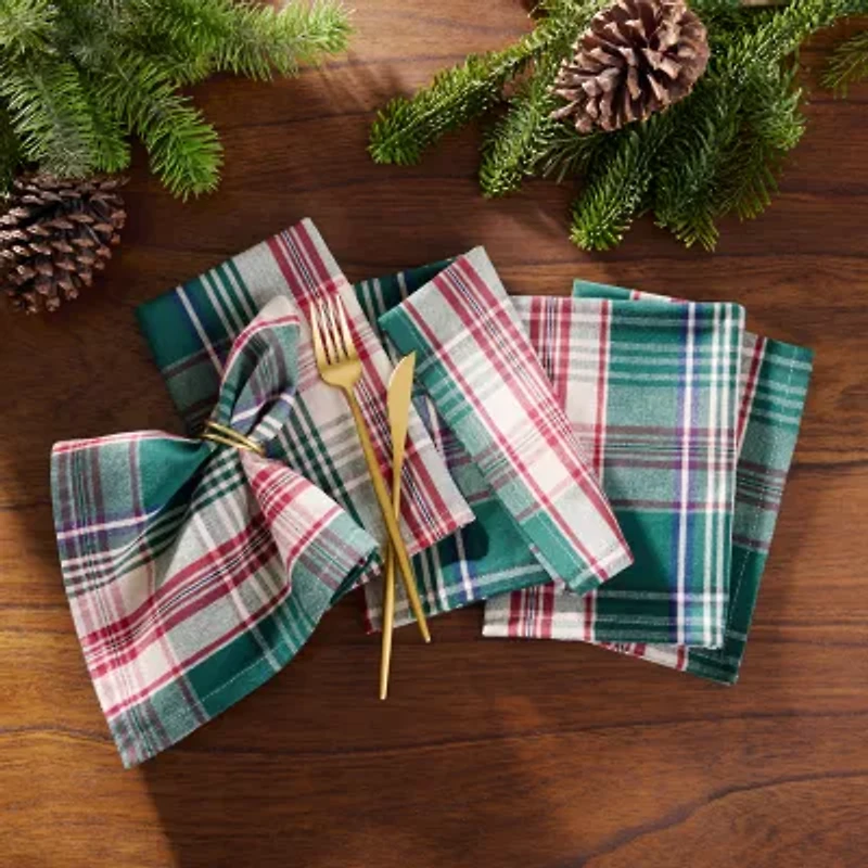 Elrene Home Fashions Holiday Fireside Plaid 8-pc. Napkins