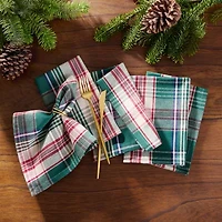 Elrene Home Fashions Holiday Fireside Plaid 8-pc. Napkins