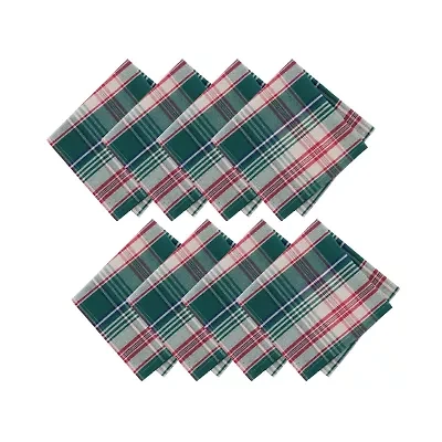 Elrene Home Fashions Holiday Fireside Plaid 8-pc. Napkins