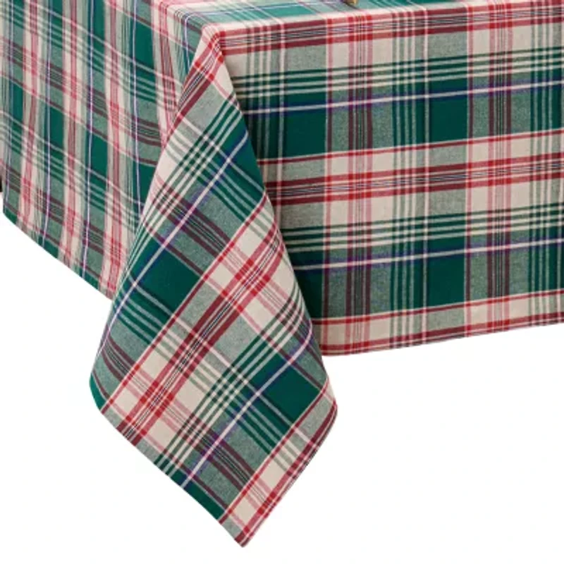Elrene Home Fashions Holiday Fireside Plaid Tablecloth