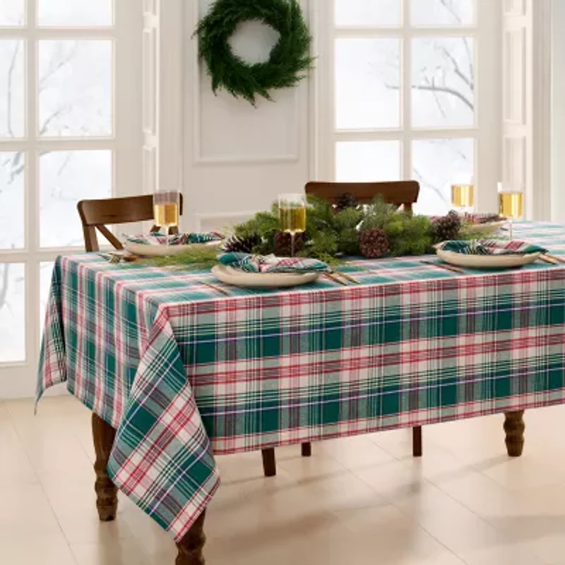Elrene Home Fashions Holiday Fireside Plaid Tablecloth