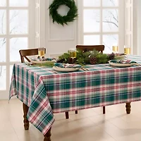 Elrene Home Fashions Holiday Fireside Plaid Tablecloth