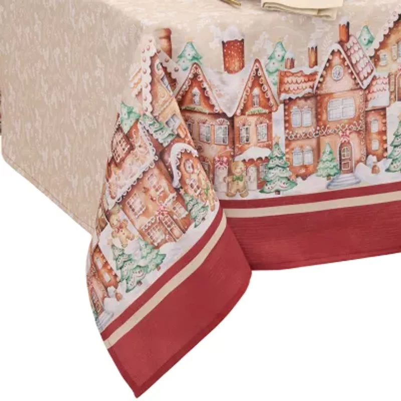 Elrene Home Fashions Gingerbread Bliss Tablecloth