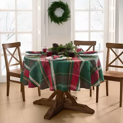 Elrene Home Fashions Merry and Festive Round/Oval Tablecloth