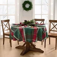 Elrene Home Fashions Merry and Festive Round/Oval Tablecloth
