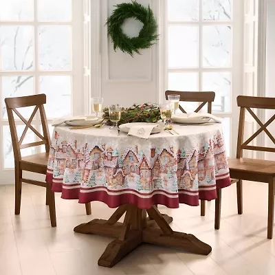 Elrene Home Fashions Gingerbread Bliss Round/Oval Tablecloth