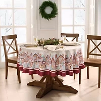 Elrene Home Fashions Gingerbread Bliss Round/Oval Tablecloth