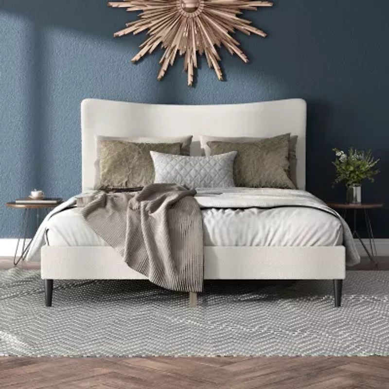 Lumi Wingback Upholstered Queen Bed