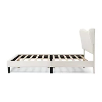Lumi Wingback Upholstered Queen Bed