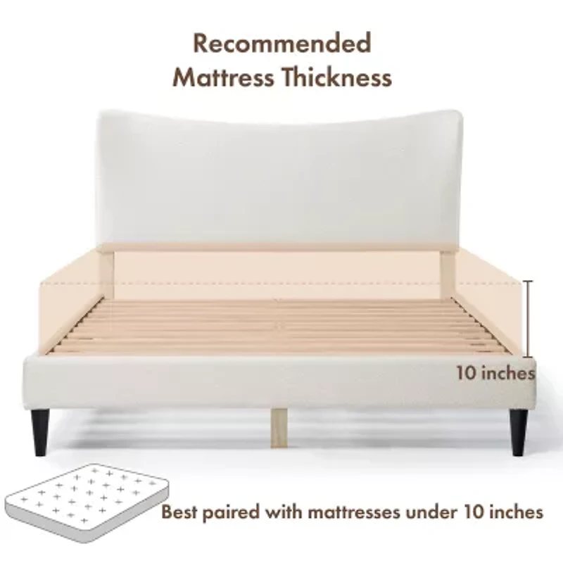 Lumi Wingback Upholstered Queen Bed