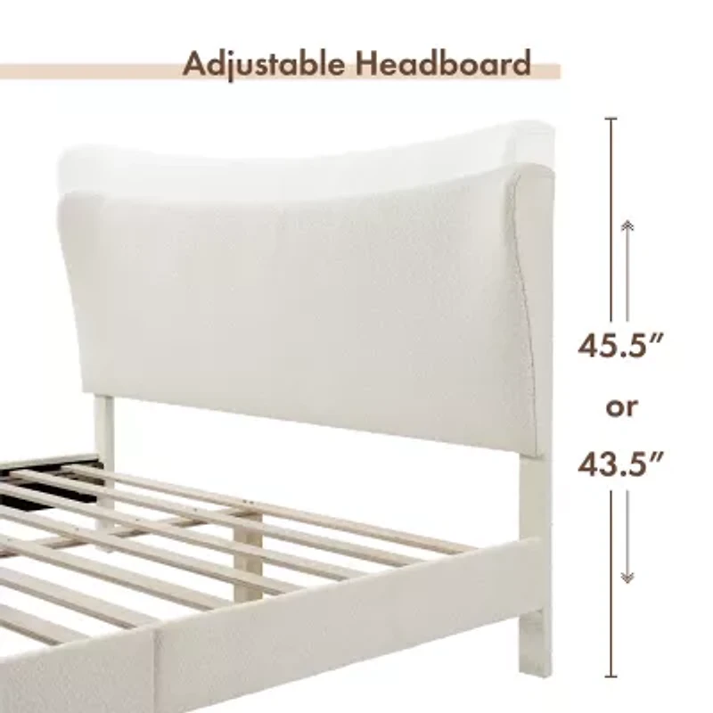 Lumi Wingback Upholstered Queen Bed