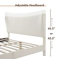 Lumi Wingback Upholstered Queen Bed