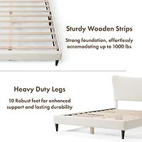 Lumi Wingback Upholstered Queen Bed